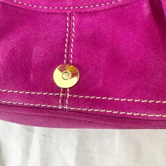 Via Spiga Magenta Suede Leather Shoulder Bag- Dust Bag+Authenticity Card- Y2K - Picture 8 of 10